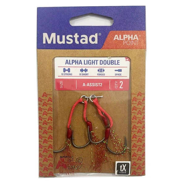 Mustad Alpha Point Alpha Light Double A-ASSIST2 Asist Olta İğnesi  1 No - 2 Adet