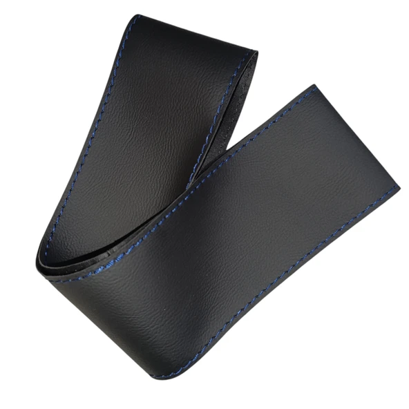 DİKİŞLİ DİREKSİYON KILIFI İTHAL SİYAH DERİ MAVİ YÜZÜK MAVİ DİKİŞLİ FIAT EGEA İÇİN - Resim 2