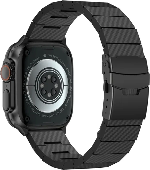iiteeology Karbon Bant Uyumlu Apple Watch Karbon Fiber Kordon - 7