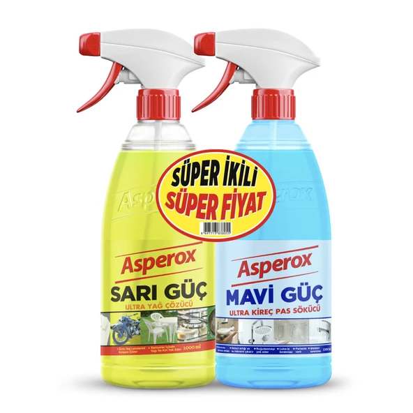Asperox Sarı+Mavi Güç Sprey 1+1 L