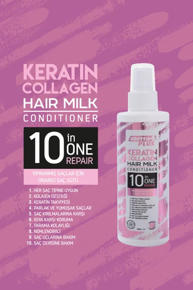Kimyasal Işlem Görmüş Ve Aşırı Yıpranmış Saçlara Özel Keratin & Collagen Saç Bakım Sütü 200ml - 2