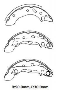 FORD FIESTA- 96/99; ARKA FREN PABUCU 1,25/1,3/1,4cc (90X30) (BRAMAX)