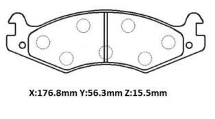 JEEP WRANGLER- 87/89; ÖN FREN BALATASI (DİSK)(176.8x56.3x15.5) (BRAMAX)