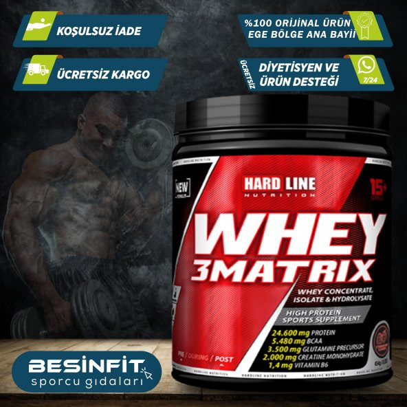 Hardline Whey 3Matrix 454 gram Protein Tozu Çikolatalı 15 Servis - 1