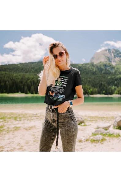 playbackmoda Akiki Tasarım, Tanjiro Kamado, Anime - Manga, Siyah Crop (yarım Tişört) , L Beden - Resim 2