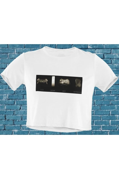 playbackmoda Akiki Tasarım, Bad - Better - Best - Bestersest, Oyun Fanları, Beyaz Crop (yarım Tişört) , M Beden ürün görseli