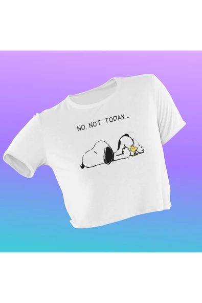 playbackmoda Crop-top Snoopy Baskılı Yarım Tişört
