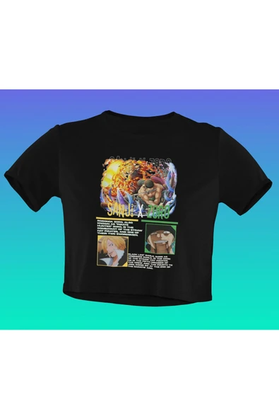 playbackmoda Akiki Tasarım, Sanji X Zoro, Anime - Manga, Siyah Crop (yarım Tişört) , L Beden