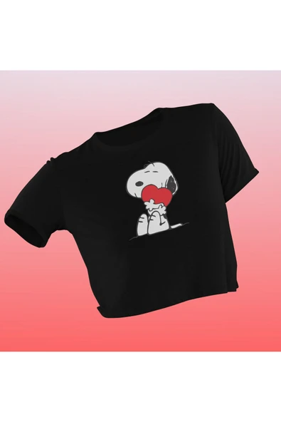 playbackmoda Crop-top Snoopy Baskılı Yarım Tişört ürün görseli