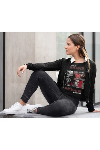 playbackmoda Akiki Tasarım, Dracule Mihawk, Anime - Manga, Siyah Crop (yarım Tişört) , L Beden - Resim 2