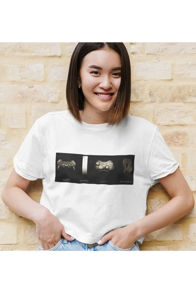 playbackmoda Akiki Tasarım, Bad - Better - Best - Bestersest, Oyun Fanları, Beyaz Crop (yarım Tişört) , M Beden - Resim 2