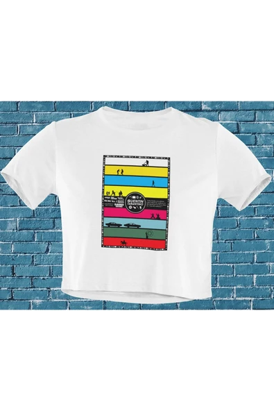 playbackmoda Akiki Tasarım, Quentin Tarantino Filmleri Fan Dizayn, Film Poster Beyaz Crop (yarım Tişört) , L ürün görseli