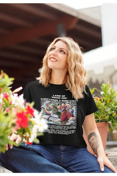 playbackmoda Akiki Tasarım, Luffytaro X Zorojuro, Anime - Manga, Siyah Crop (yarım Tişört) , S Beden - Resim 2