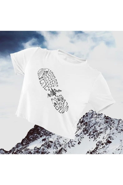 playbackmoda Crop-top Doğaya Çık Baskılı Yarım Tişört ürün görseli