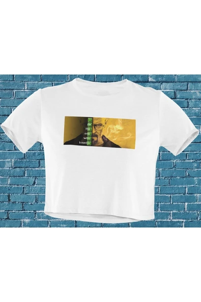 playbackmoda Akiki Tasarım, Breaking Bad Fantastik Fan Dizayn, Film Poster Beyaz Crop (yarım Tişört) , L ürün görseli