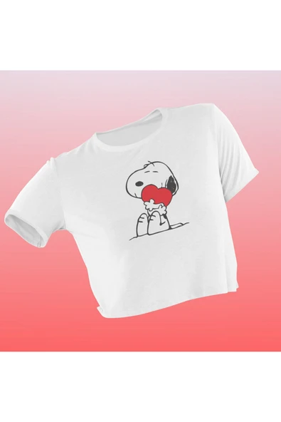 playbackmoda Crop-top Snoopy Baskılı Yarım Tişört ürün görseli