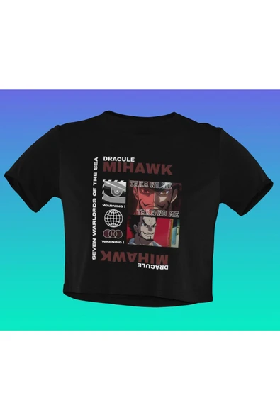 playbackmoda Akiki Tasarım, Dracule Mihawk, Anime - Manga, Siyah Crop (yarım Tişört) , L Beden ürün görseli