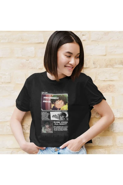 playbackmoda Akiki Tasarım, Izuku Midoriya, Anime - Manga, Siyah Crop (yarım Tişört) , Xs Beden - Resim 2