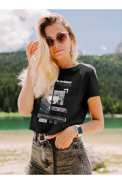 playbackmoda Akiki Tasarım, Toge Inumaki, Anime - Manga, Siyah Crop (yarım Tişört) , L Beden - Resim 2