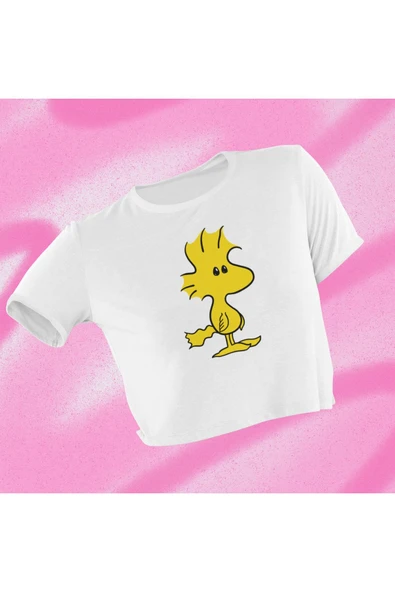 playbackmoda Crop-top Woodstock Baskılı Yarım Tişört ürün görseli