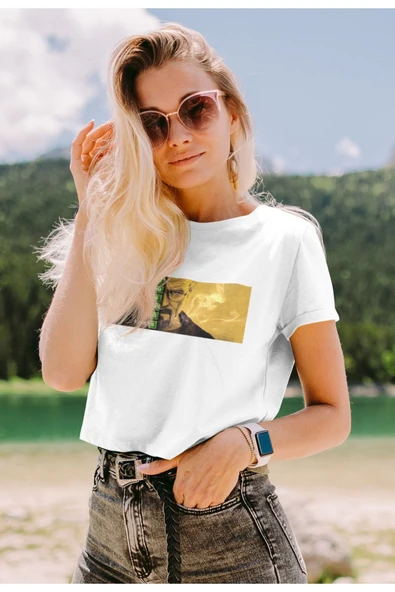 playbackmoda Akiki Tasarım, Breaking Bad Fantastik Fan Dizayn, Film Poster Beyaz Crop (yarım Tişört) , L - Resim 2