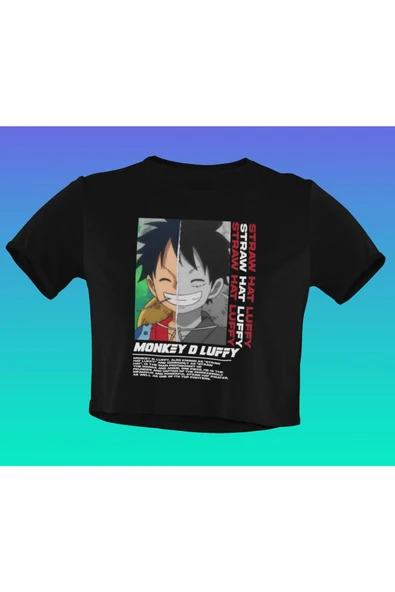 playbackmoda Akiki Tasarım, Monkey D. Luffy, Anime - Manga, Siyah Crop (yarım Tişört) , S Beden ürün görseli