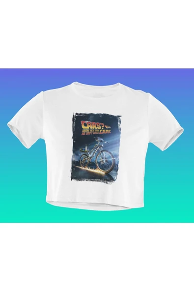playbackmoda Akiki Tasarım, Geleceğe Dönüş Dizayn, Bisiklet Fanatikleri, Beyaz Crop (yarım Tişört) , M Beden ürün görseli