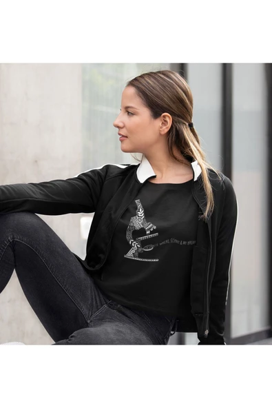 playbackmoda Akiki Tasarım, Bilim Ve Sanat, Bilimsel Tasarım, Siyah Crop (yarım Tişört) , S Beden - Resim 2