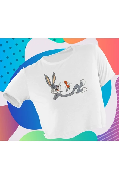 playbackmoda Crop-top Bugs Bunny Baskılı Yarım Tişört ürün görseli