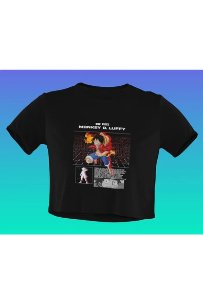playbackmoda Akiki Tasarım, Monkey D. Luffy, Anime - Manga, Siyah Crop (yarım Tişört) , L Beden ürün görseli