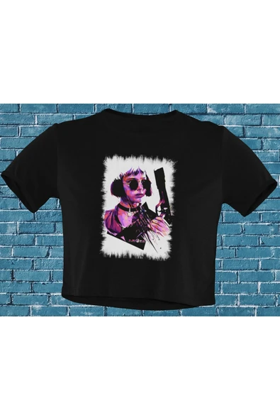 playbackmoda Akiki Tasarım, Leon - Mathilda Fan Dizayn, Film Afişi Tasarım, Siyah Crop (yarım Tişört) , S Beden ürün görseli