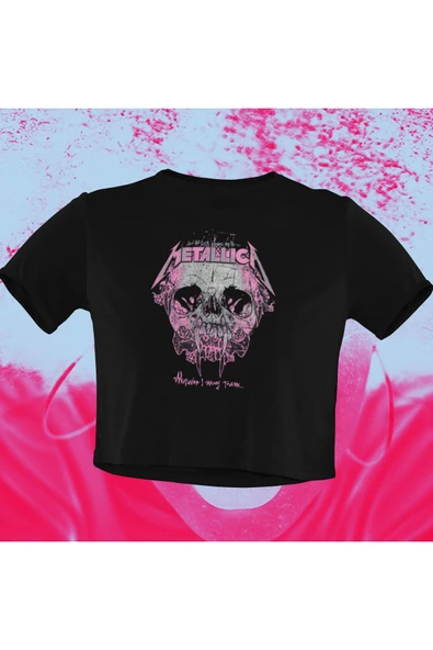playbackmoda Crop-top Metallica Baskılı Yarım Tişört ürün görseli