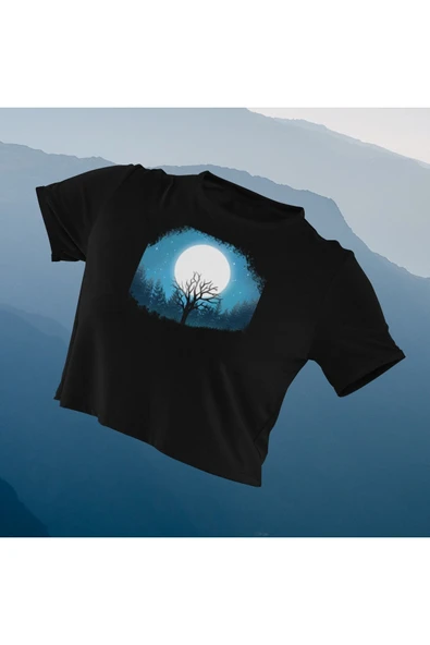 playbackmoda Crop-top Doğa Baskılı Yarım Tişört ürün görseli