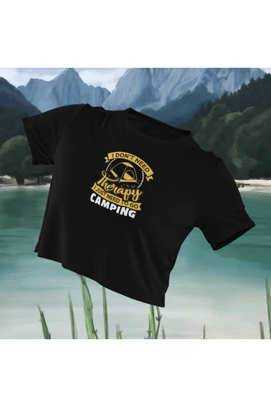 playbackmoda Crop-top Camping Adventure Baskılı Yarım Tişört ürün görseli
