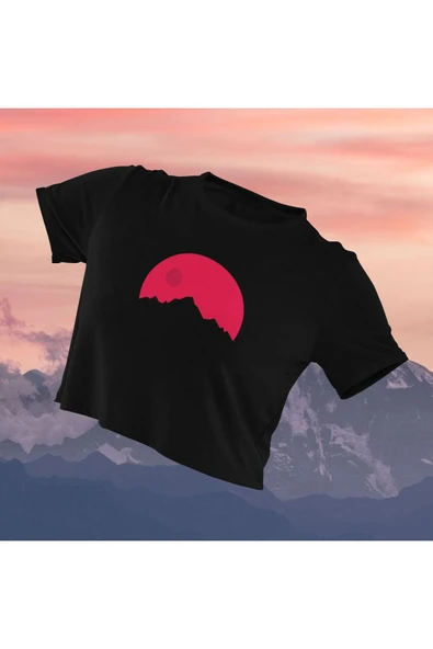 playbackmoda Crop Top Doğa Baskılı Yarım Tişört ürün görseli