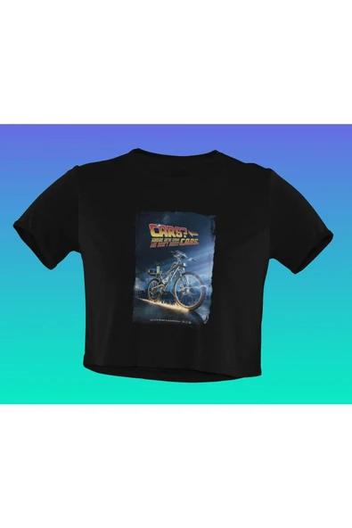 playbackmoda Akiki Tasarım, Geleceğe Dönüş Dizayn, Bisiklet Fanatikleri, Siyah Crop (yarım Tişört) , M Beden ürün görseli