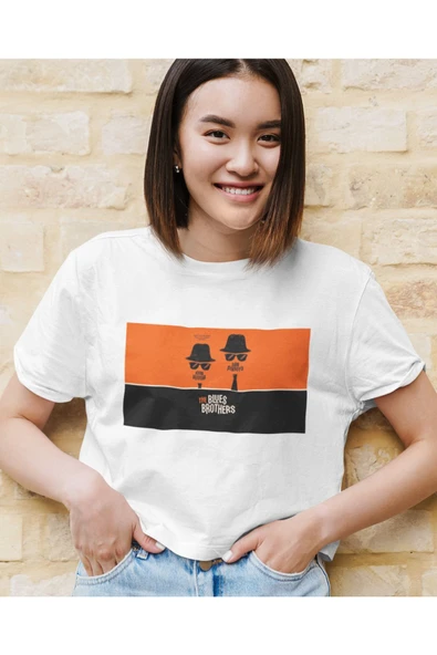 playbackmoda Akiki Tasarım, Blues Brothers-cazcı Kardeşler, Film Poster Beyaz Crop (yarım Tişört) , S - Resim 2