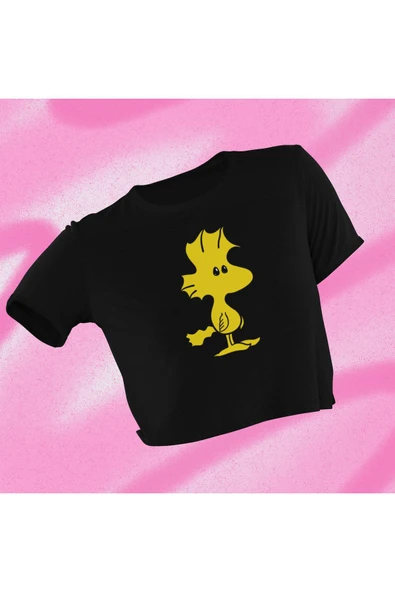 playbackmoda Crop-top Woodstock Baskılı Yarım Tişört ürün görseli