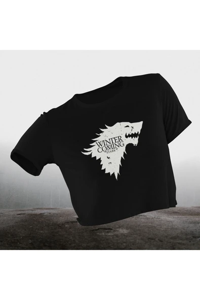 playbackmoda Crop-top Dizi Fim Game Of Thrones Baskılı Yarım Tişört ürün görseli