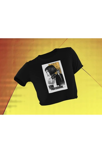 playbackmoda Crop-top Dizi Fim Leon Baskılı Yarım Tişört