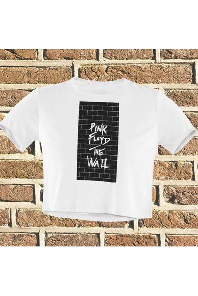 playbackmoda Crop-top Pink Floyd Baskılı Yarım Tişört - Resim 2