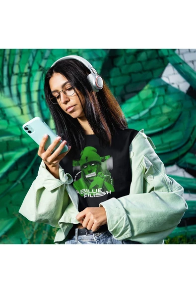 playbackmoda Crop-top Bıllıe Eılısh Baskılı Yarım Tişört - Resim 2