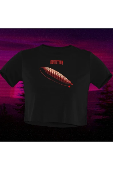 playbackmoda Crop-top Led Zeppelın Baskılı Yarım Tişört ürün görseli