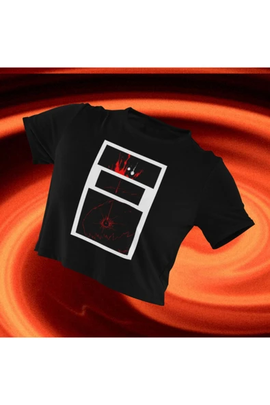 playbackmoda Crop-top Ilıustrasyon Baskılı Yarım Tişört ürün görseli