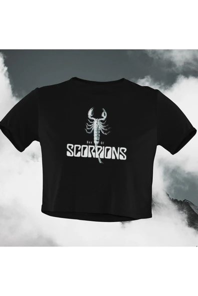 playbackmoda Crop-top Scorpions Baskılı Yarım Tişört ürün görseli