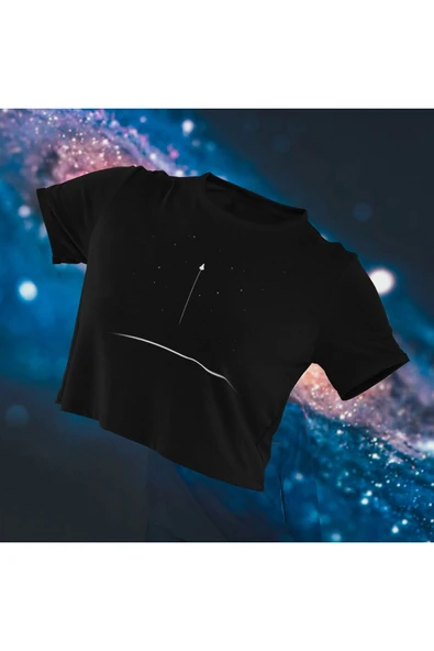 playbackmoda Crop-top Ilıustrasyon Baskılı Yarım Tişört ürün görseli