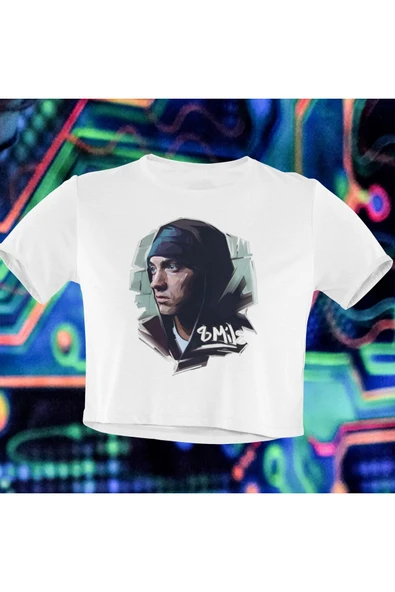 playbackmoda Crop-top 8 Mil Baskılı Yarım Tişört ürün görseli