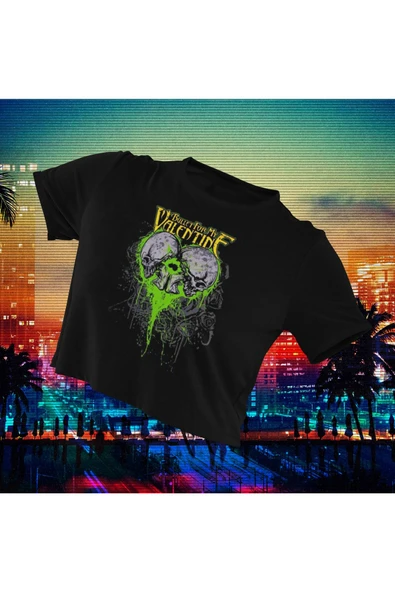 playbackmoda Crop-top Valentine Baskılı Yarım Tişört ürün görseli