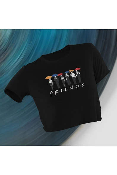 playbackmoda Crop-top Dizi Fim Friends Baskılı Yarım Tişört