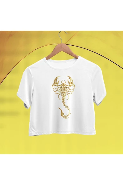 playbackmoda Crop Top Akrep Baskılı Yarım Tişört ürün görseli